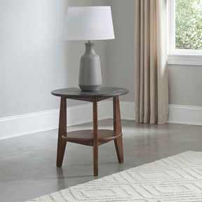 Bradley Smokey Grey/Brown Round SmartTop End Side Table by Coaster at Eve Furniture