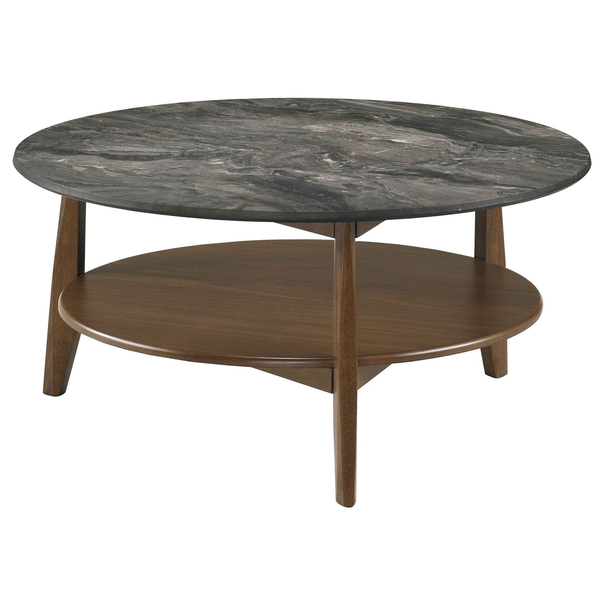 Bradley Smokey Grey/Dark Brown 2-Piece Round SmartTop Coffee Table Set by Coaster at Eve Furniture