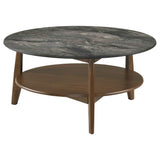 Bradley Smokey Grey/Dark Brown 2-Piece Round SmartTop Coffee Table Set by Coaster at Eve Furniture