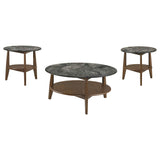 Bradley Smokey Grey/Dark Brown 3-Piece Round SmartTop Coffee Table Set by Coaster at Eve Furniture