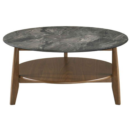 Bradley Smokey Grey/Dark Brown 3-Piece Round SmartTop Coffee Table Set by Coaster at Eve Furniture