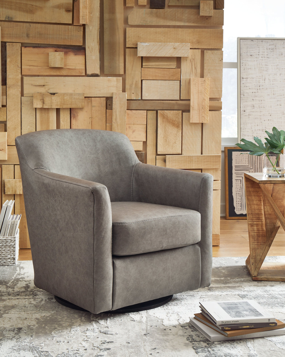 Bradney Fossil Swivel Accent Chair