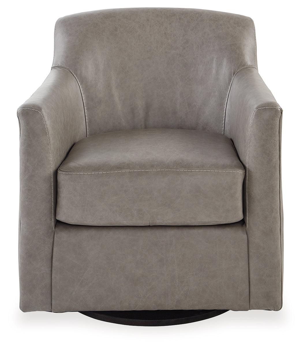 Bradney Fossil Swivel Accent Chair by Ashley at Eve Furniture