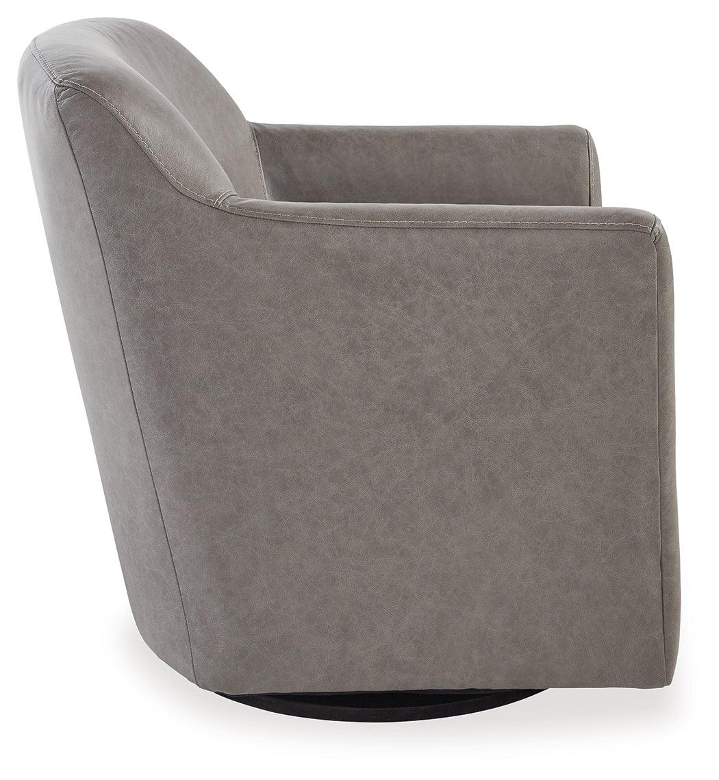 Bradney Fossil Swivel Accent Chair by Ashley at Eve Furniture