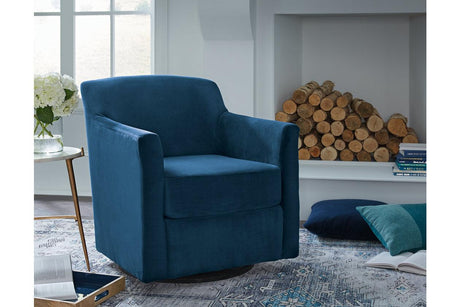 Bradney Ink Swivel Accent Chair by Ashley at Eve Furniture