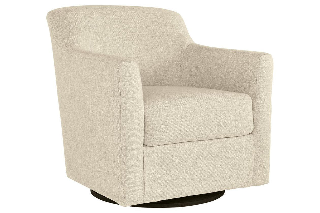 Bradney Linen Swivel Accent Chair by Ashley at Eve Furniture