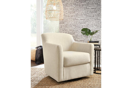 Bradney Linen Swivel Accent Chair by Ashley at Eve Furniture