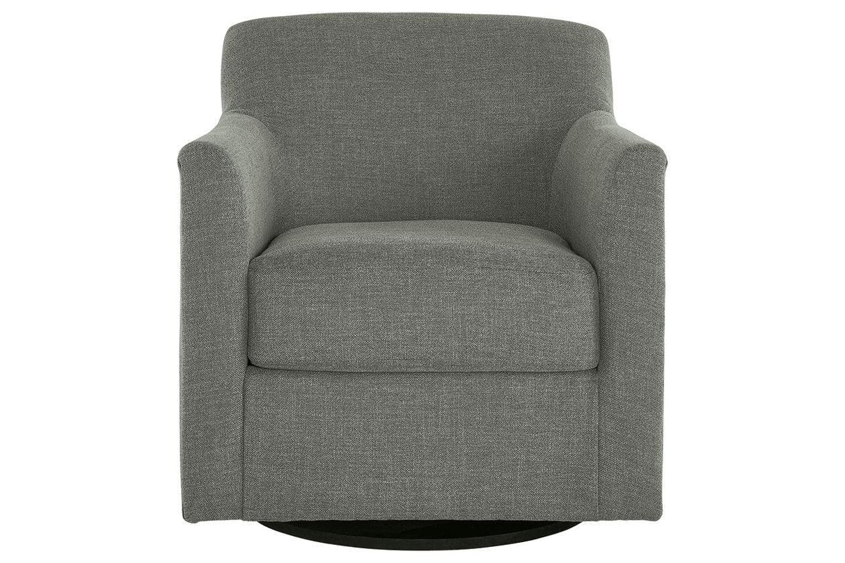 Bradney Smoke Swivel Accent Chair by Ashley at Eve Furniture