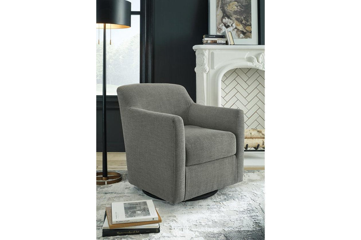 Bradney Smoke Swivel Accent Chair by Ashley at Eve Furniture