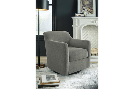 Bradney Smoke Swivel Accent Chair by Ashley at Eve Furniture