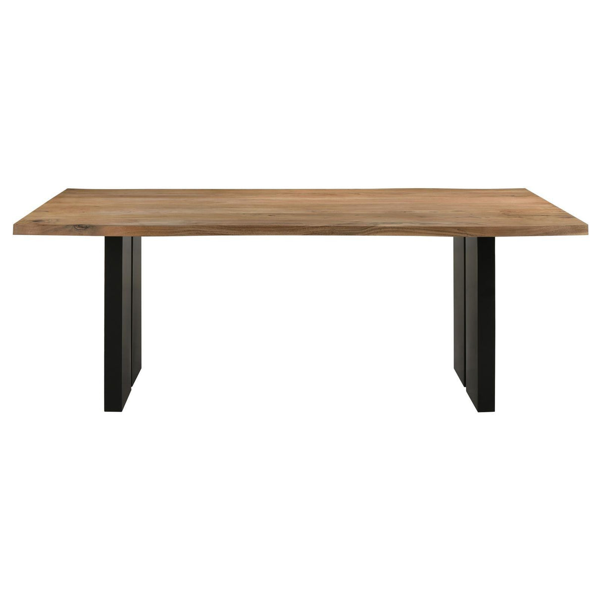 Bradshaw Natural Acacia and Black Rectangular Live Edge Dining Table by Coaster at Eve Furniture