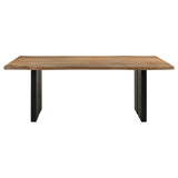 Bradshaw Natural Acacia and Black Rectangular Live Edge Dining Table by Coaster at Eve Furniture
