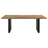 Bradshaw Natural Acacia and Black Rectangular Live Edge Dining Table by Coaster at Eve Furniture