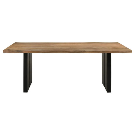 Bradshaw Natural Acacia and Black Rectangular Live Edge Dining Table by Coaster at Eve Furniture