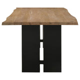 Bradshaw Natural Acacia and Black Rectangular Live Edge Dining Table by Coaster at Eve Furniture