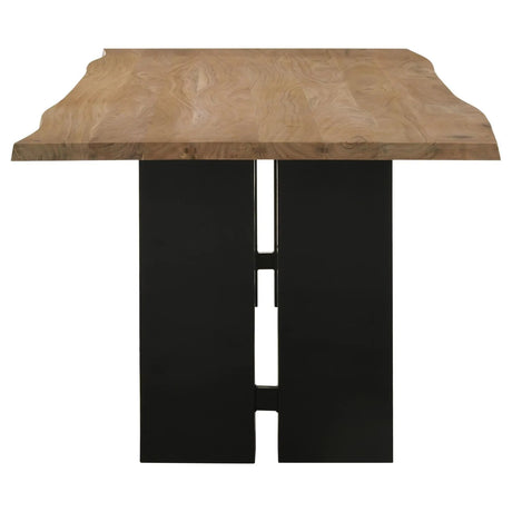 Bradshaw Natural Acacia and Black Rectangular Live Edge Dining Table by Coaster at Eve Furniture