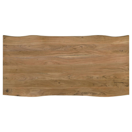 Bradshaw Natural Acacia and Black Rectangular Live Edge Dining Table by Coaster at Eve Furniture