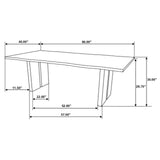 Bradshaw Natural Acacia and Black Rectangular Live Edge Dining Table by Coaster at Eve Furniture