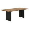 Bradshaw Natural Acacia and Black Rectangular Live Edge Dining Table by Coaster at Eve Furniture