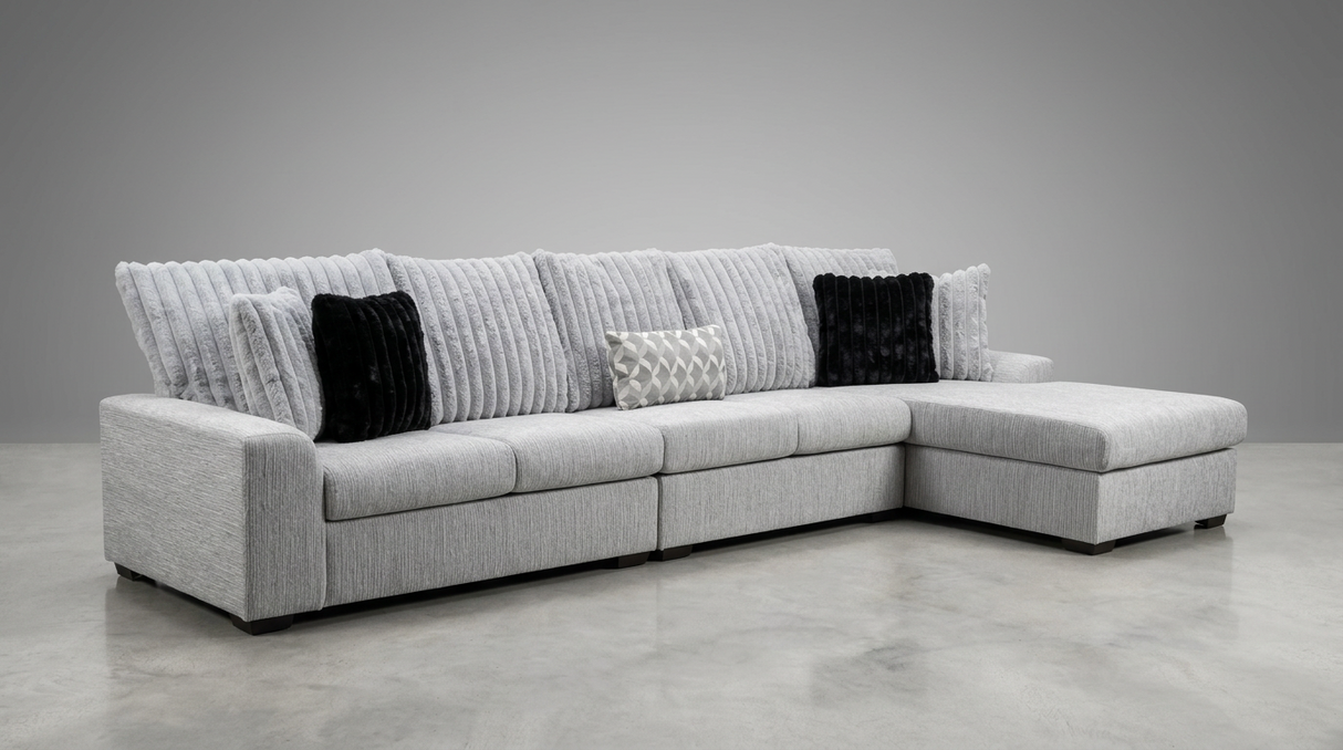 Brady Grey 3-Piece Sectional by New Era Innovations at Eve Furniture