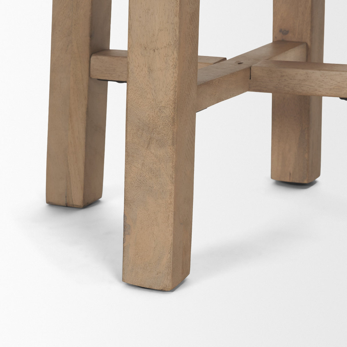 Brahma 26" Total Height White Washed Wood Stool by Mercana at Eve Furniture