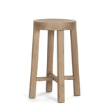 Brahma 26" Total Height White Washed Wood Stool by Mercana at Eve Furniture