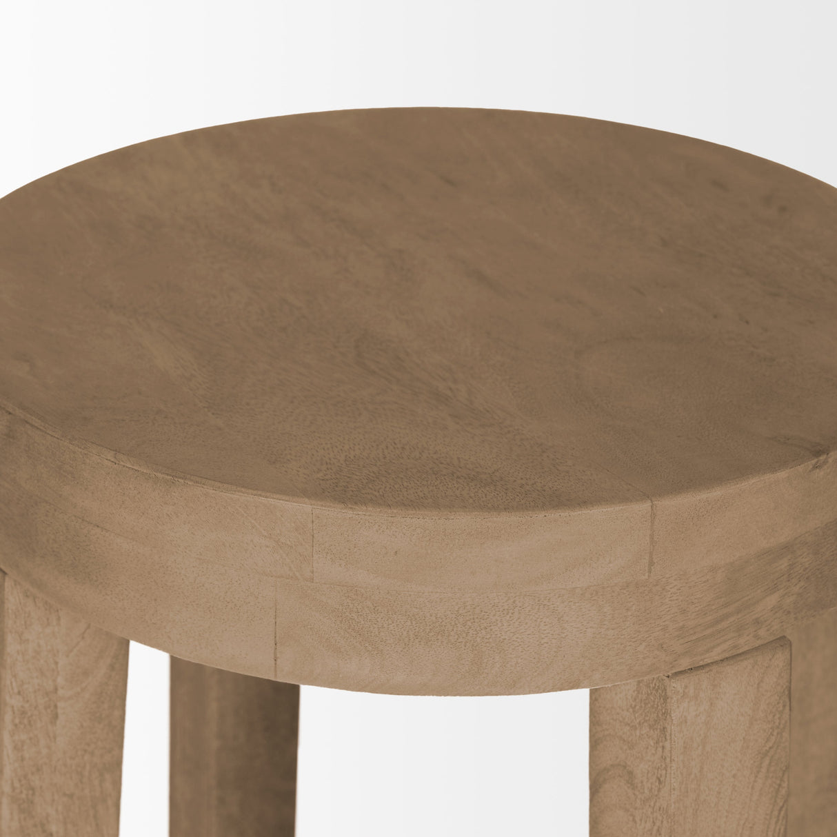 Brahma 30" Total Height White Washed Wood Stool by Mercana at Eve Furniture