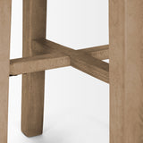 Brahma 30" Total Height White Washed Wood Stool by Mercana at Eve Furniture