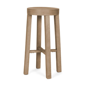 Brahma 30" Total Height White Washed Wood Stool by Mercana at Eve Furniture