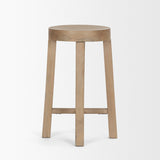 Brahma White Washed Wood Stool by Mercana at Eve Furniture