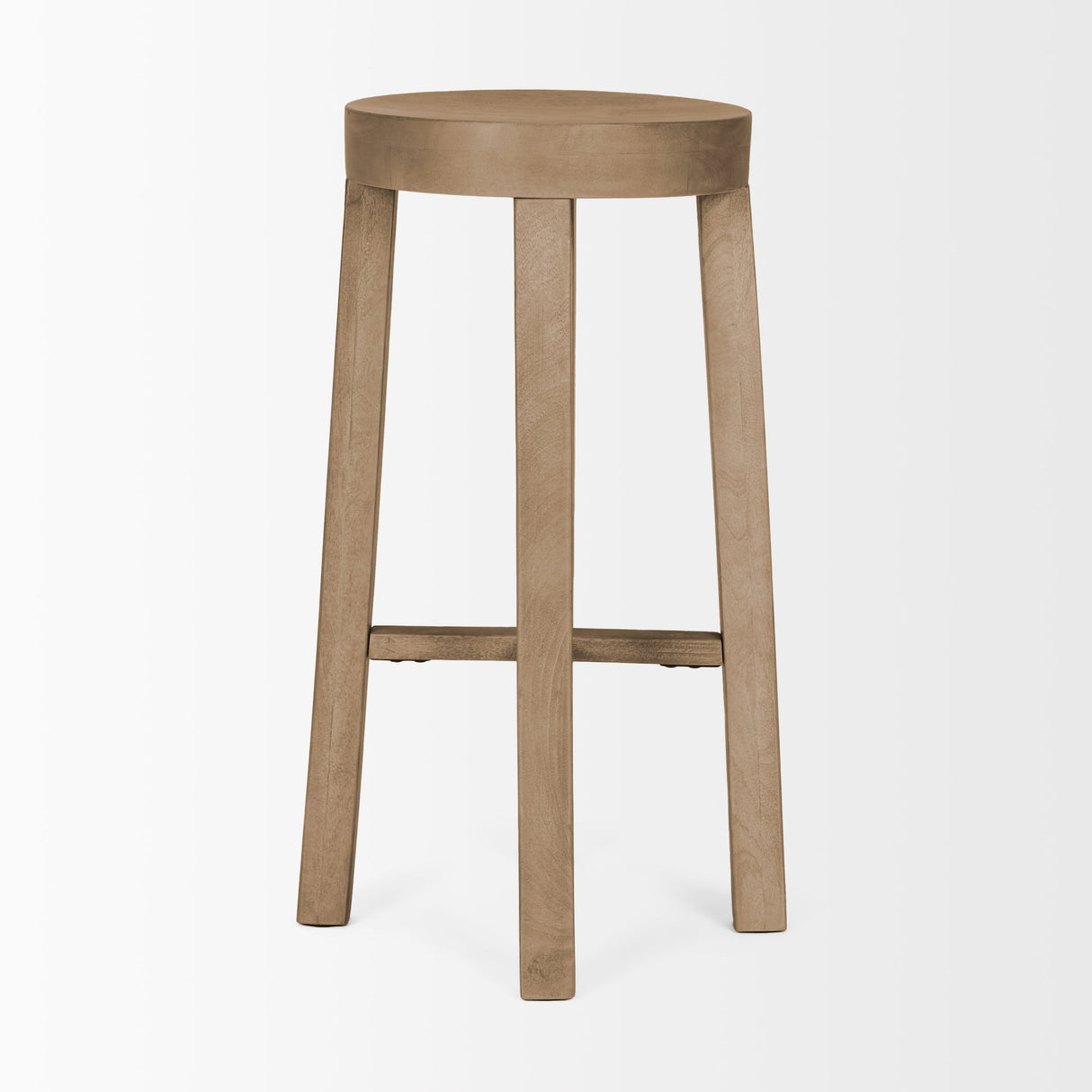 Brahma White Washed Wood Stool by Mercana at Eve Furniture