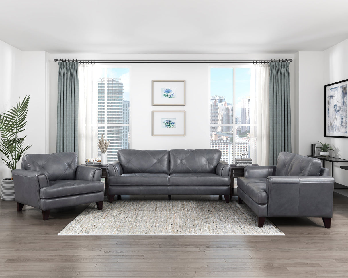 Braintree Brown Top-Grain Leather Accent Chair by Homelegance at Eve Furniture