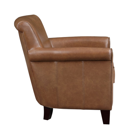 Braintree Brown Top-Grain Leather Accent Chair by Homelegance at Eve Furniture