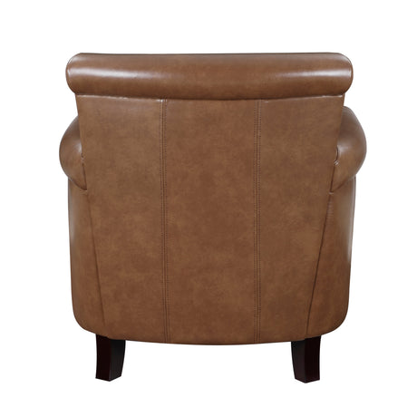 Braintree Brown Top-Grain Leather Accent Chair by Homelegance at Eve Furniture