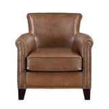 Braintree Brown Top-Grain Leather Accent Chair by Homelegance at Eve Furniture