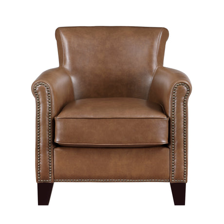 Braintree Brown Top-Grain Leather Accent Chair by Homelegance at Eve Furniture