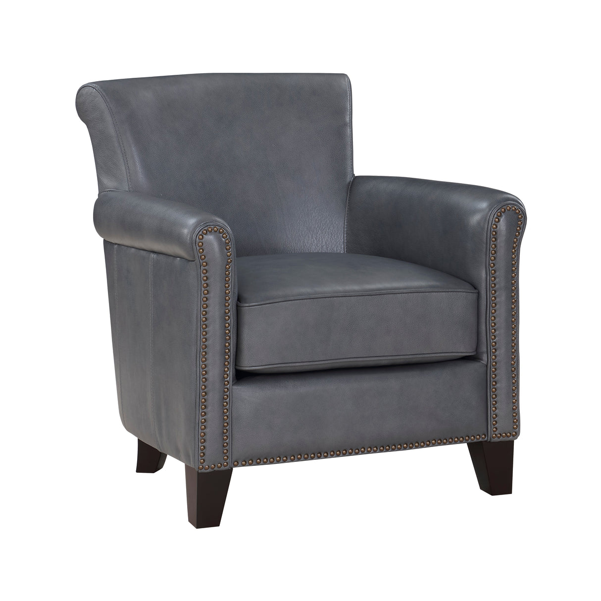 Braintree Burnish Gray Top-Grain Leather Accent Chair by Homelegance at Eve Furniture