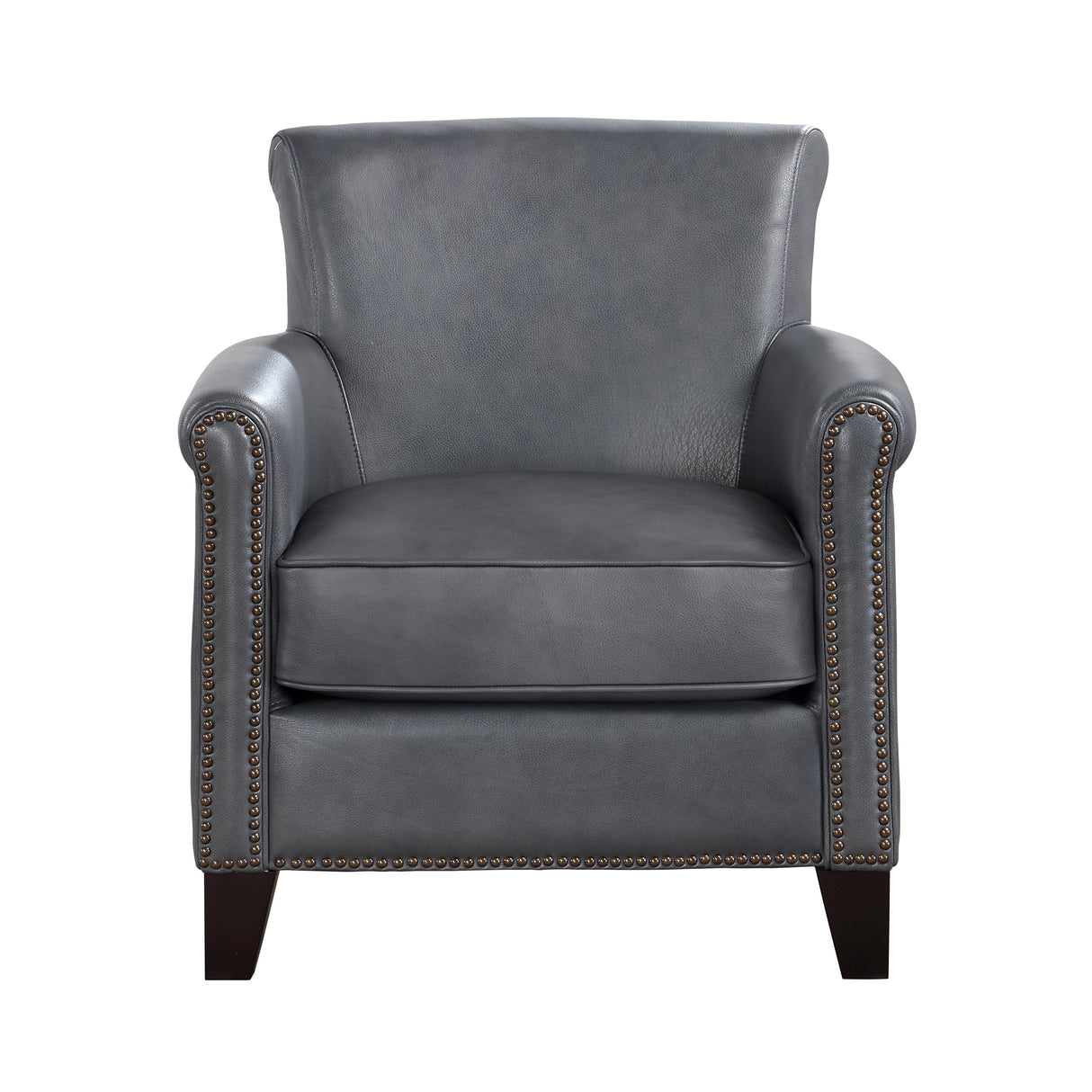 Braintree Burnish Gray Top-Grain Leather Accent Chair by Homelegance at Eve Furniture