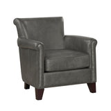 Braintree Gray Top-Grain Leather Accent Chair by Homelegance at Eve Furniture