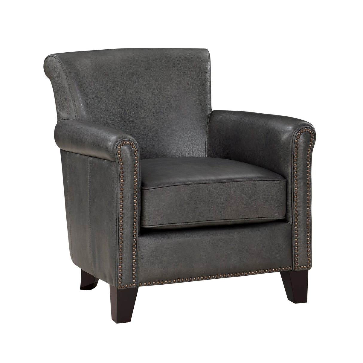 Braintree Gray Top-Grain Leather Accent Chair by Homelegance at Eve Furniture