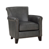 Braintree Gray Top-Grain Leather Accent Chair by Homelegance at Eve Furniture