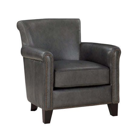 Braintree Gray Top-Grain Leather Accent Chair by Homelegance at Eve Furniture