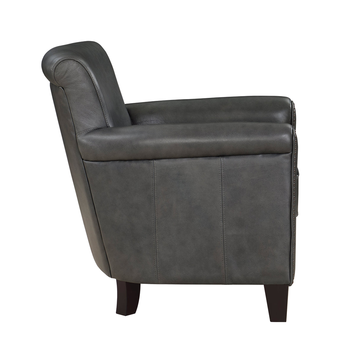 Braintree Gray Top-Grain Leather Accent Chair by Homelegance at Eve Furniture