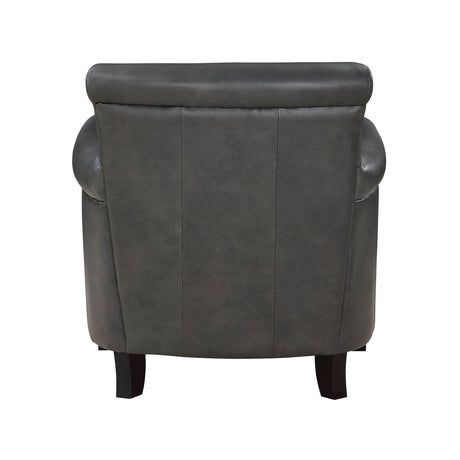 Braintree Gray Top-Grain Leather Accent Chair by Homelegance at Eve Furniture
