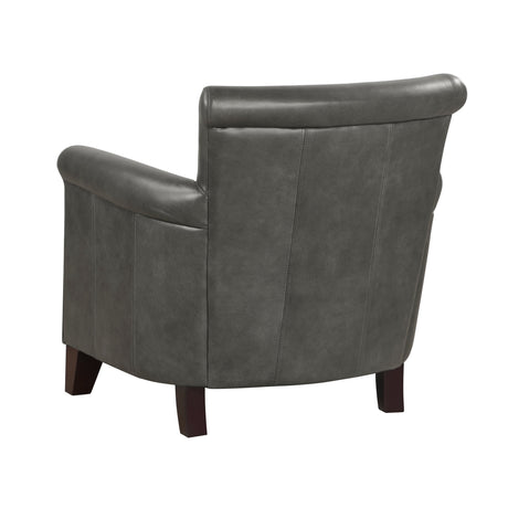 Braintree Gray Top-Grain Leather Accent Chair by Homelegance at Eve Furniture