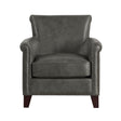 Braintree Gray Top-Grain Leather Accent Chair by Homelegance at Eve Furniture