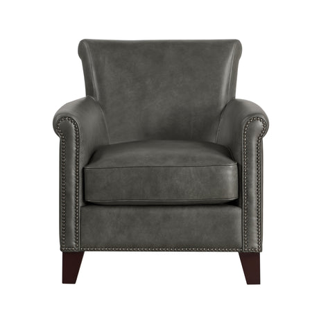 Braintree Gray Top-Grain Leather Accent Chair by Homelegance at Eve Furniture