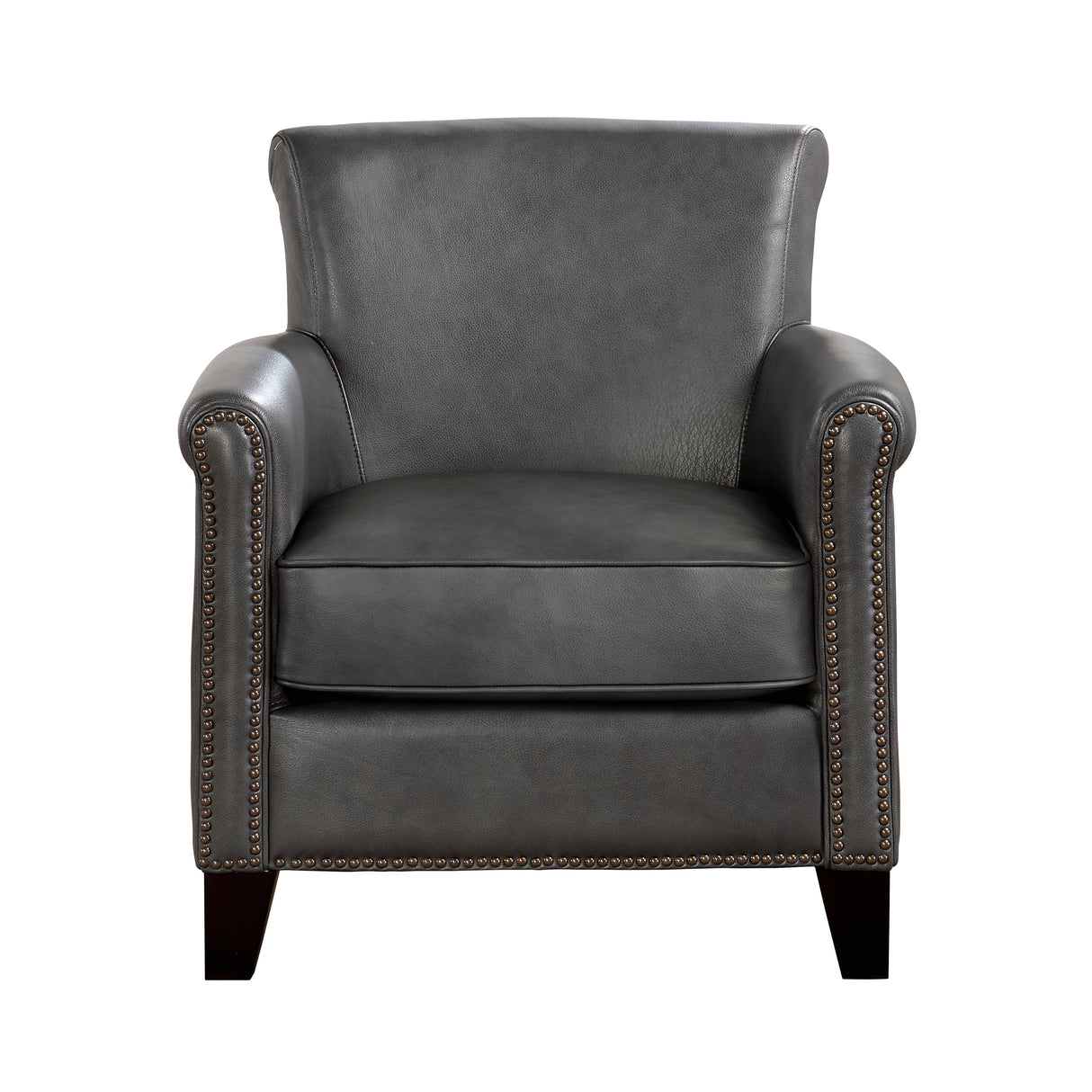 Braintree Gray Top-Grain Leather Accent Chair by Homelegance at Eve Furniture