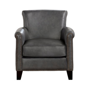 Braintree Gray Top-Grain Leather Accent Chair by Homelegance at Eve Furniture