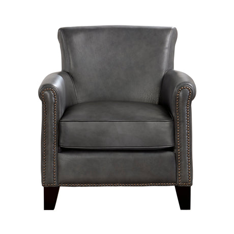 Braintree Gray Top-Grain Leather Accent Chair by Homelegance at Eve Furniture